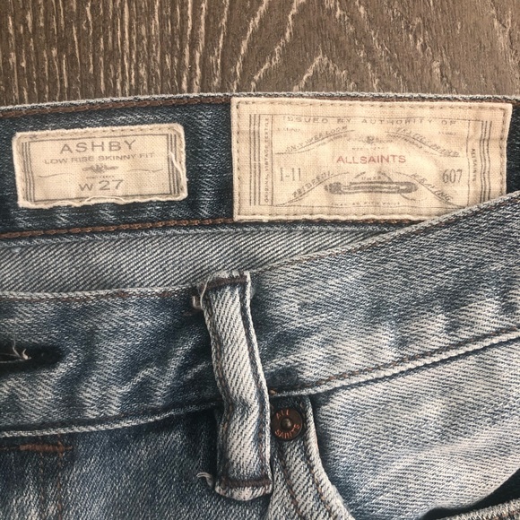 ALLSAINTS ASHBY Low Rise Skinny Fit Jeans Size 27 - Picture 5 of 6